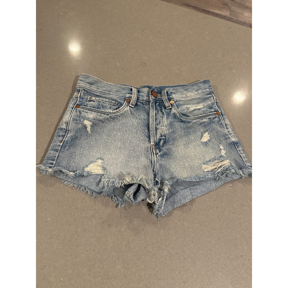 Blank NYC size 24 Denim Shorts Raw Frayed Hem High Rise‎ Ripped